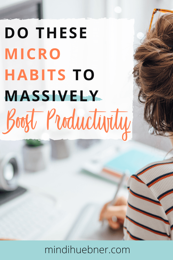 Highly successful people all seem to have one thing in common: They have created habits and daily routines to support their goals and be more productive. When you learn to do these micro habits, you will create more success and happiness as a female entrepreneur, both in your work and personal life. Read, pin, & grab your free coaching call at https://mindihuebner.com. #successhabits #productivity #productive #entrepreneurtips