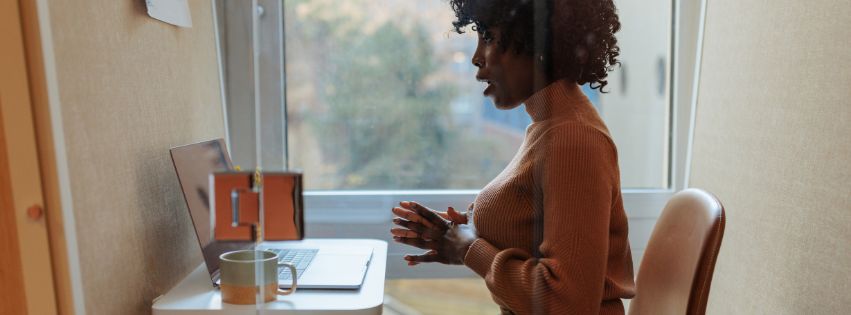 woman working at a desk